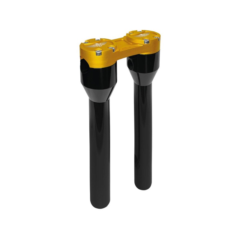 12" Clubstyle Straight Risers With Gold Clamp Black 1"