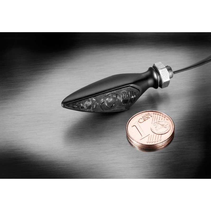 Rhombus S Extreme LED Turn Signal Front Left/Rear Right Black Clear LED