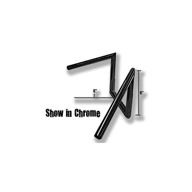 60s Narrow Style 8 Handlebar Black Powder Coated 1"