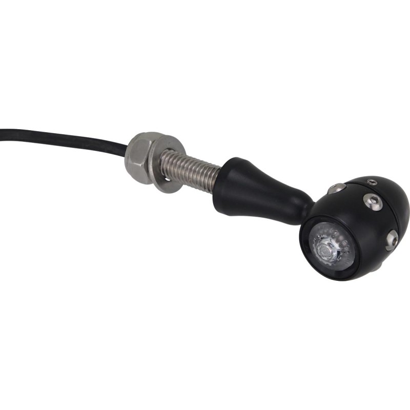 Retro LED Turn Signal V2A Black stem Black Black Clear