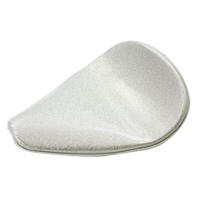 MB Medium Back Side Up Smooth Solo Seat Silver Metalflake Synthetic Leather