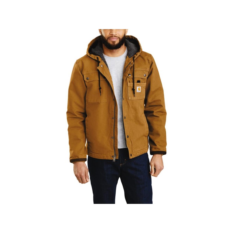 Relaxed Fit Washed Duck Sherpa-Lined Utility Jacket M Carhartt Brown