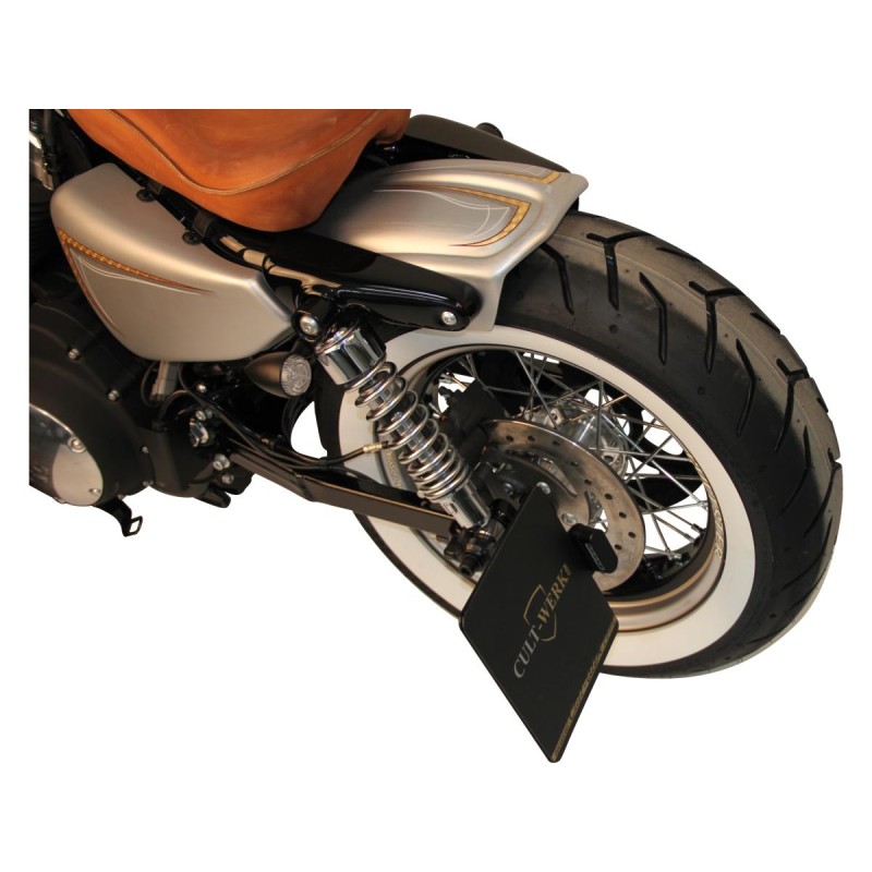 Sidemount License Plate Bracket Kit Austria 210 x 170 mm Black Powder Coated