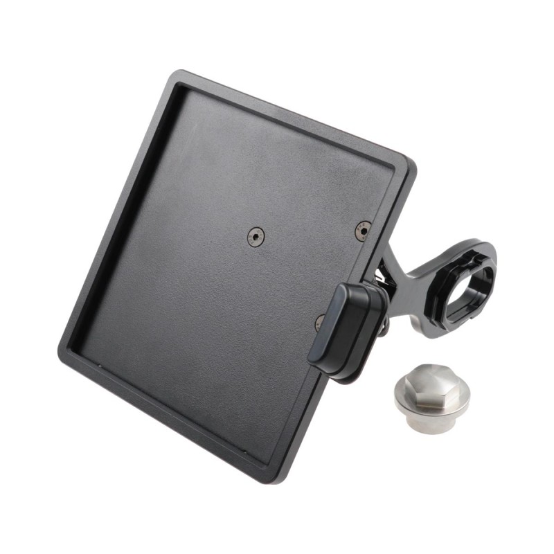 Slide-In Frame Side Mount License Plate Holder Germany 180 x 200 mm Black Powder Coated