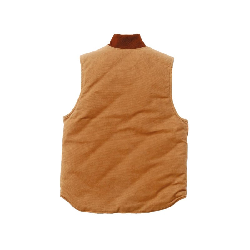 Relaxed Fit Firm Duck Insulated Rib Collar Vest