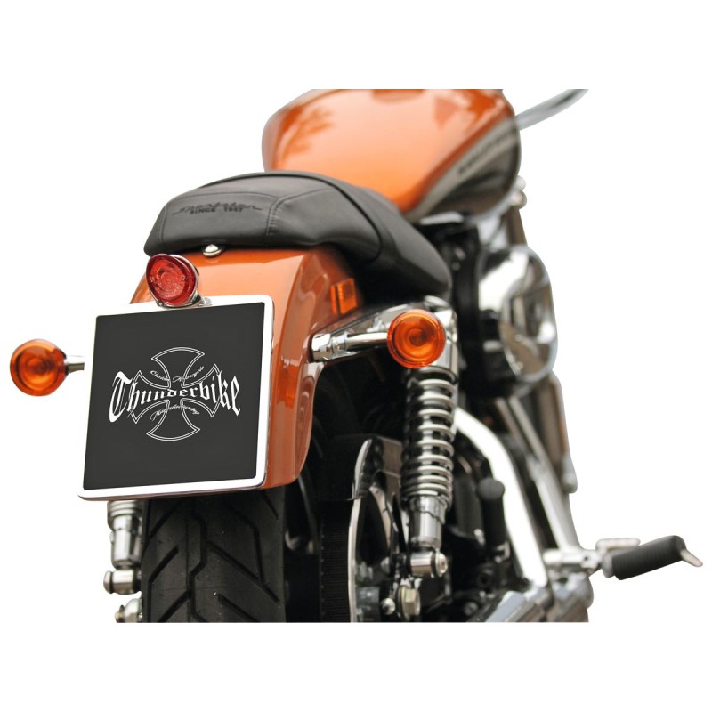 Inside Mid Mount License Plate Bracket Black