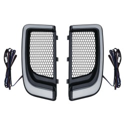 LED Tracer Fairing Lower Grills Black Satin White LED