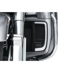 LED Tracer Fairing Lower Grills Black Satin White LED