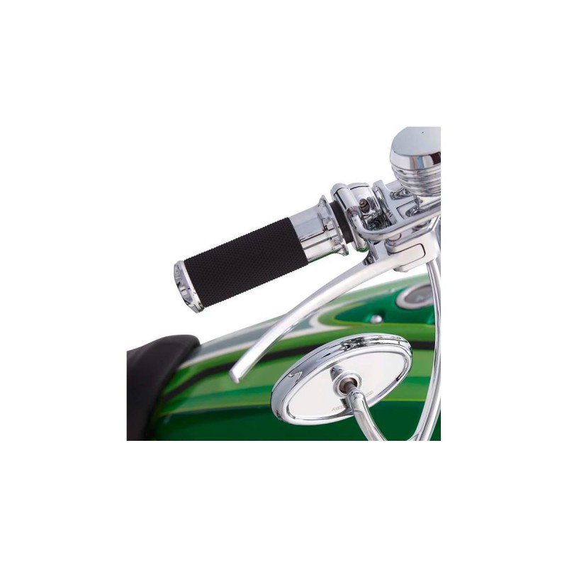 Beveled Fusion Grips Chrome 1" Throttle Cables