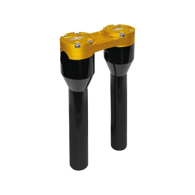 8" Clubstyle Straight Risers With Gold Clamp Black 1"