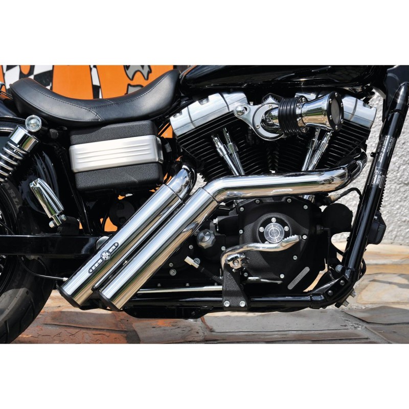 Firestarter Exhaust System , Without Heat Shield, Polished Smooth End Cap, Polished 2,5"
