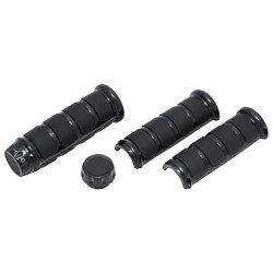 ISO Grip Covers for HD Heated Grips Gloss Black 1" Throttle By Wire