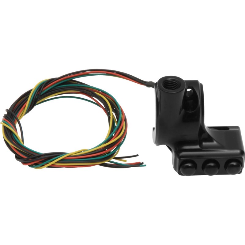 Switch Housing, RR90, 3-Button, Brake, Mirror Hole, Black Anodized Switch Housing Three button