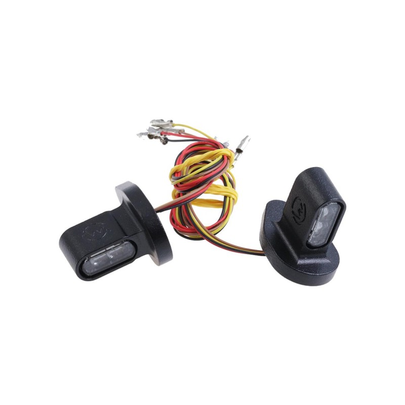 Indian Scout Shorty Rear Turn Signal/Taillight/Brake Light with Bracket Set Black Smoke LED