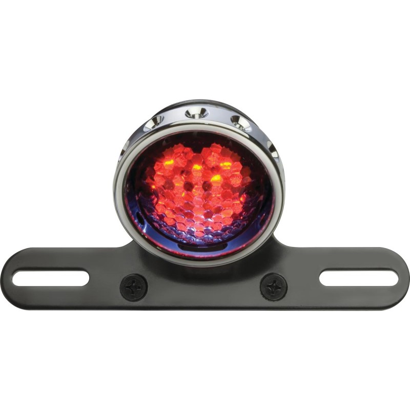 Retro Drilled LED Rücklicht without Bracket Chrome Aluminium Black Clear LED