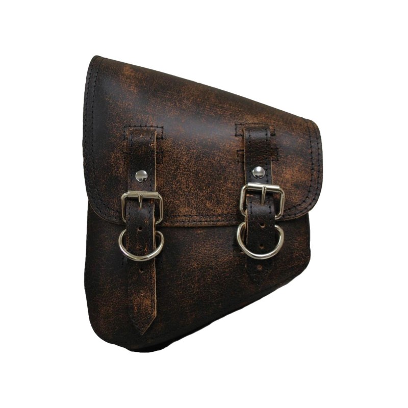 Bolt-On Solo Saddelbag with Bracket Rustic Brown Left