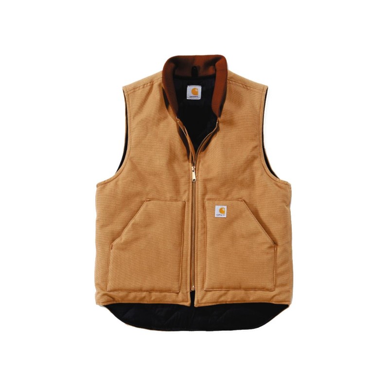 Relaxed Fit Firm Duck Insulated Rib Collar Vest