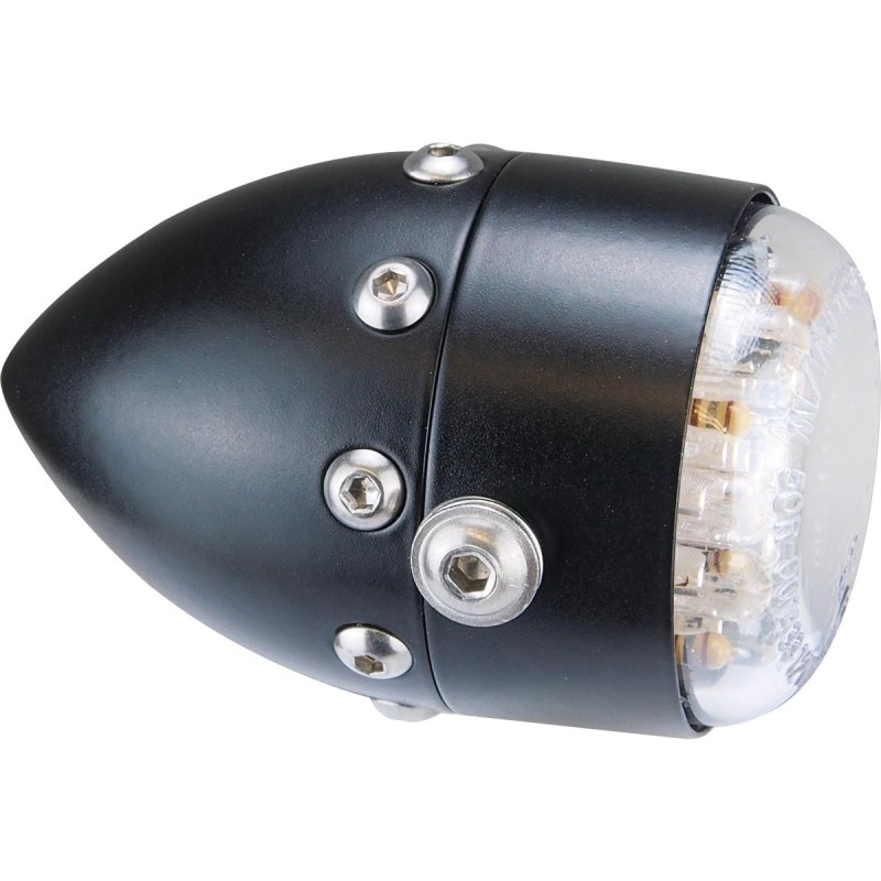 Retro LED Taillight Black Satin Black Satin Clear LED
