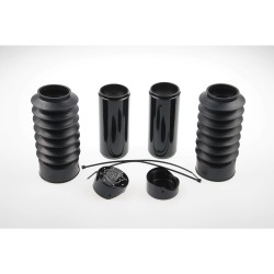 6-Piece Fork Covers with lower Fork Rubbers Without Cult-Werk Logo Black Gloss Powder Coated