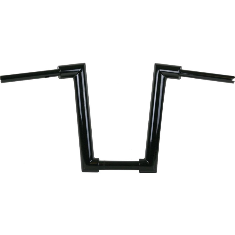 2" Str8UP Softail Handlebars Tall (380mm), Width Lower Tube 300 mm Black Powder Coated Cable Clutch Throttle By Wire