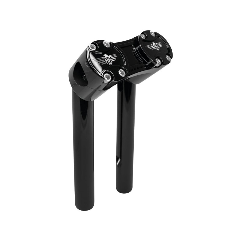 8" Clubstyle Pullback Risers With Black Clamp Black 1"