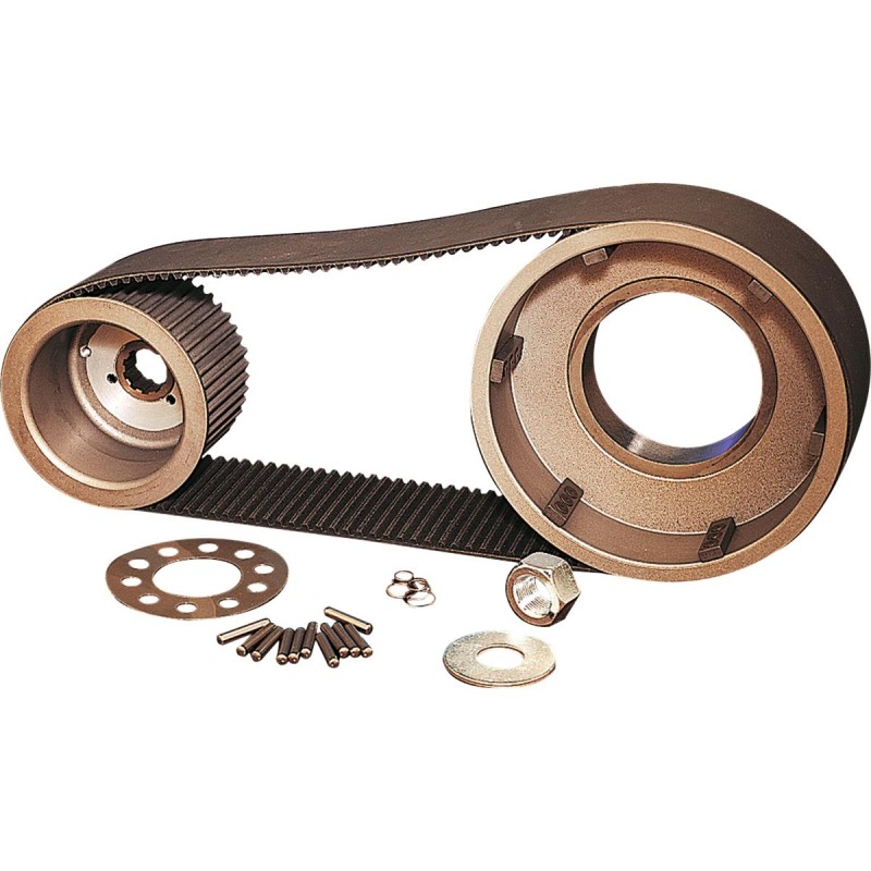 Splined Shaft 2" Wide Belt Drive Kit for Kick Start 47 Tooth Front/76 Tooth Rear, 144 Tooth 2" Belt