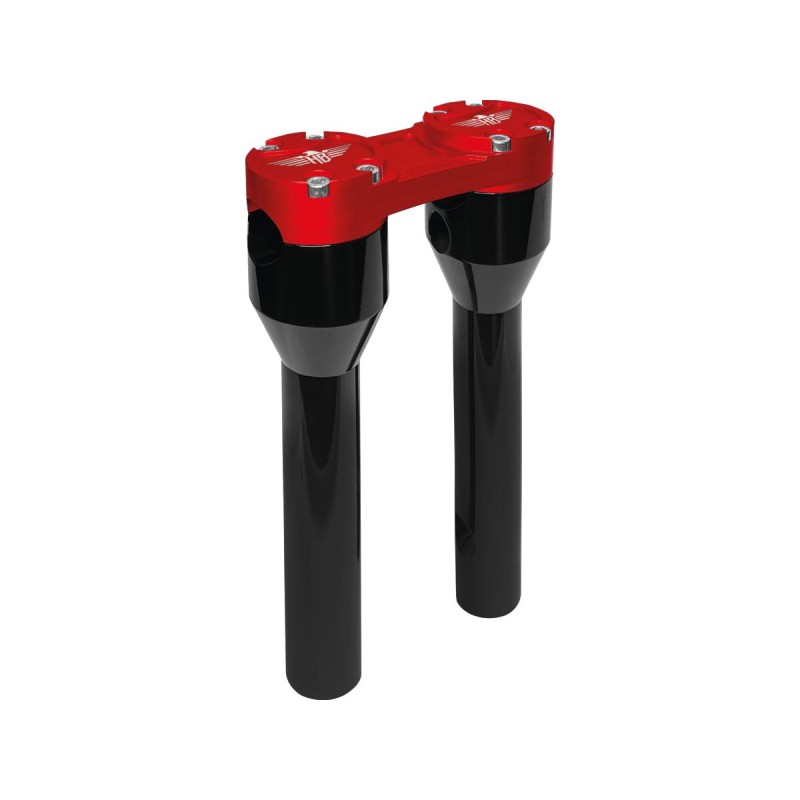 8" Clubstyle Straight Risers With Red Clamp Black 1 1/4"