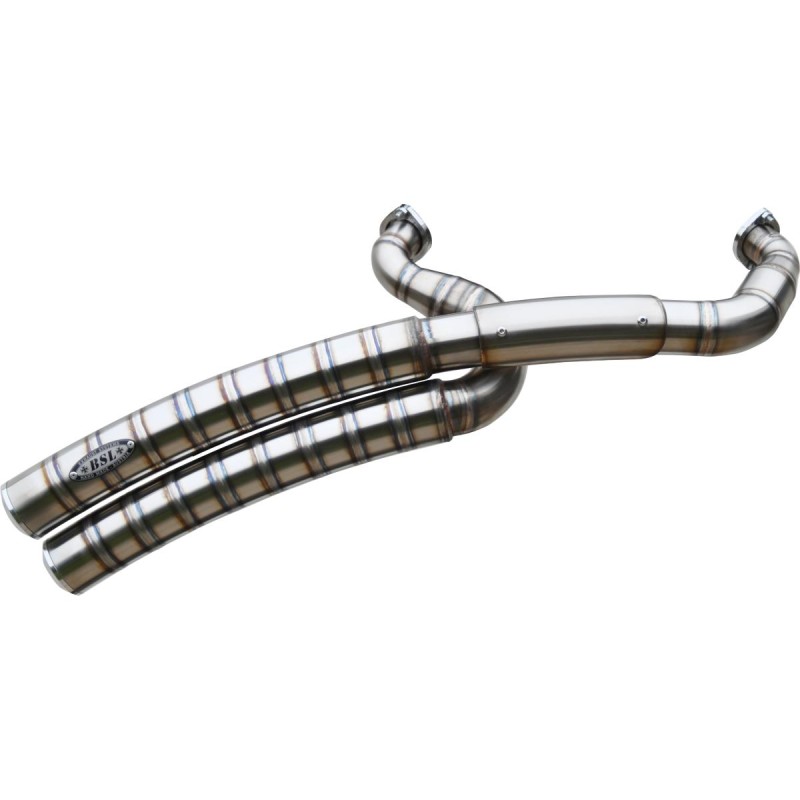 Rainbow Down Under Snake on the Road Exhaust System , Raw Smooth Heat Shield, Polished Smooth End Cap, Outline 70 mm