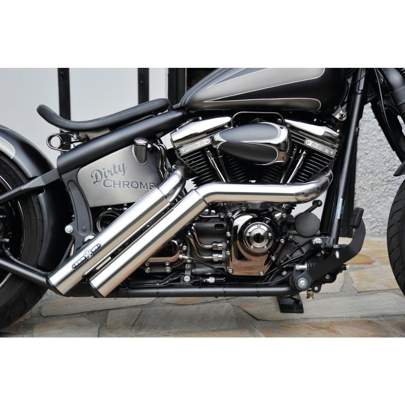 Firestarter Exhaust System , Without Heat Shield, Polished Smooth End Cap, Polished 2,5"