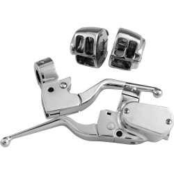 Sportster 04-06 and 07-13 Handlebar Control Kit Chrome 1/2" Cable Clutch Single Disc