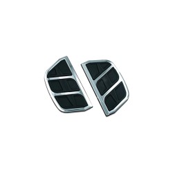 Kinetic Floorboard Inserts For H-D D-Shaped Passenger Boards Chrome