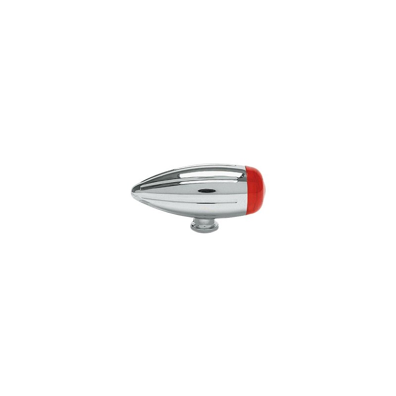Slotted Bullet LED Turn Signal Chrome Red