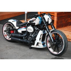 6-Piece Fork Covers with lower Fork Aluminum Covers Without Cult-Werk Logo Black Gloss Powder Coated