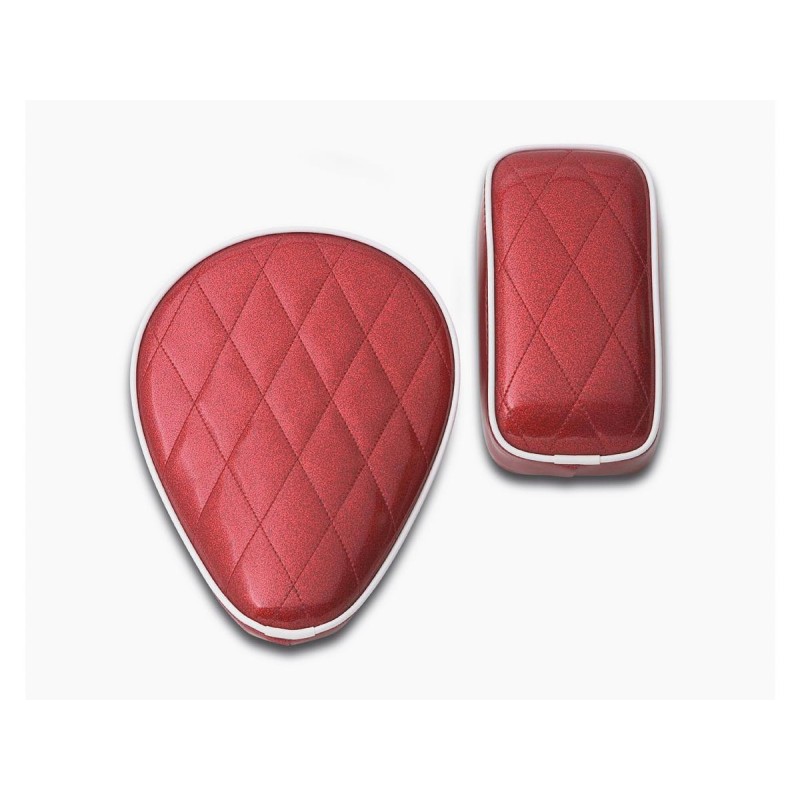 Diamond Metal Flake Pillion Pad Red Metalflake Vinyl
