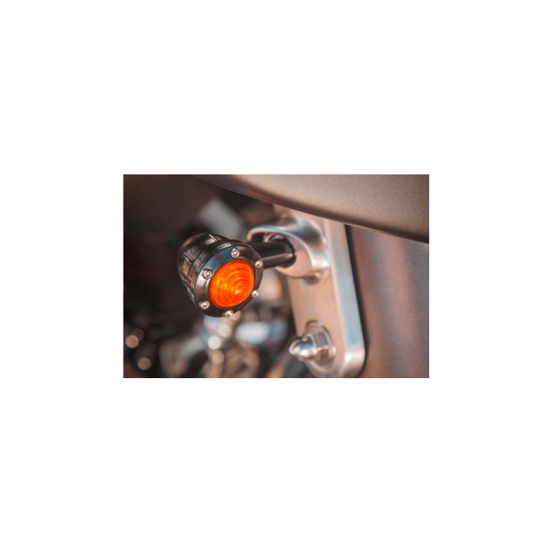 Tracker LED Turn Signal Black Gloss Amber LED