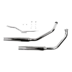FX Shovel Tapered Dual Slash Cut Exhaust System Chrome 1,75"