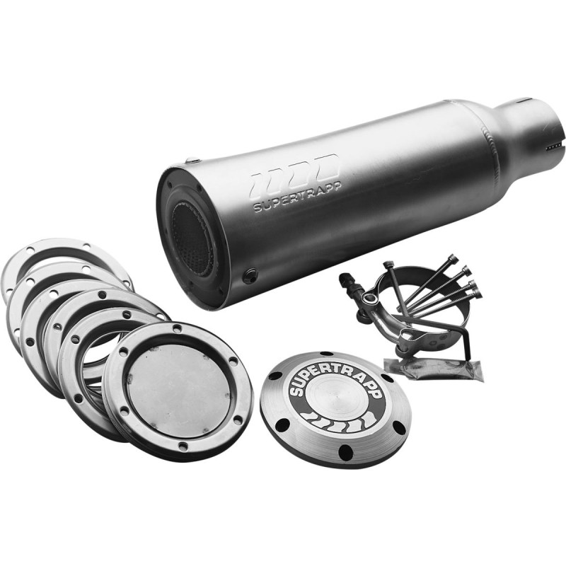 4" Racing Series Universal Slip-On Muffler 2" Inlet, 2" Core Baffle, 8 Discs Satin