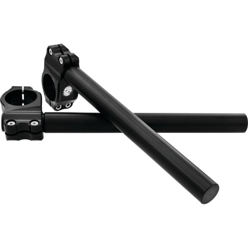 Clip-On Handlebar For 39mm Fork Tubes Dimpled Black Ops 1"