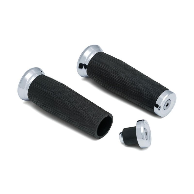 Thresher Open Ends Grips Open grip ends with bar mounted end caps Chrome 7/8" Throttle By Wire Throttle Cables