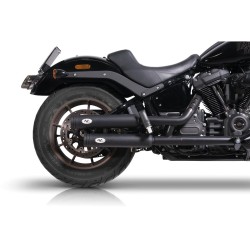 Double Slip-On Muffler Set Endcap Style Double Ring Black Ceramic Coated