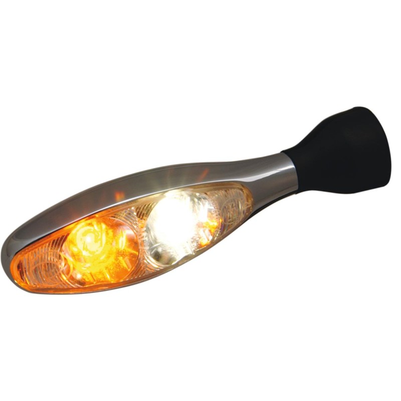 Micro 1000 PL LED Turn Signal/Position Light Chrome Clear LED