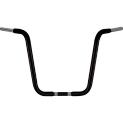 16 Chubby Classic Ape Hanger Handlebar Black Powder Coated 1 1/4" Throttle By Wire