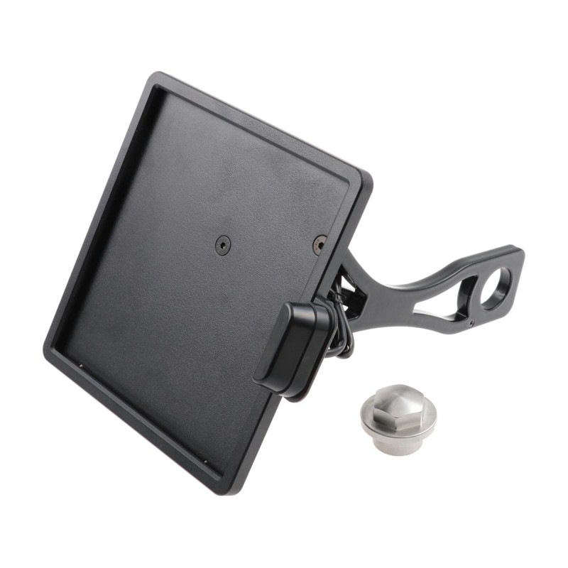 Slide-In Frame Side Mount License Plate Holder Germany 180 x 200 mm Black Powder Coated