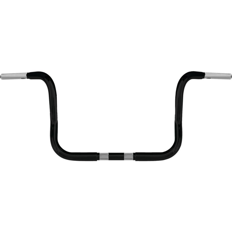 10 Chubby Bagger Ape Handlebar Black Powder Coated 1 1/4" Throttle By Wire