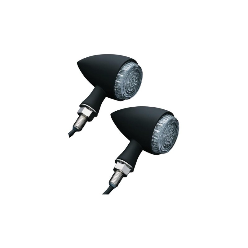 Torpedo LED Turn Signal/Taillight/Brake Light Black Satin Clear LED