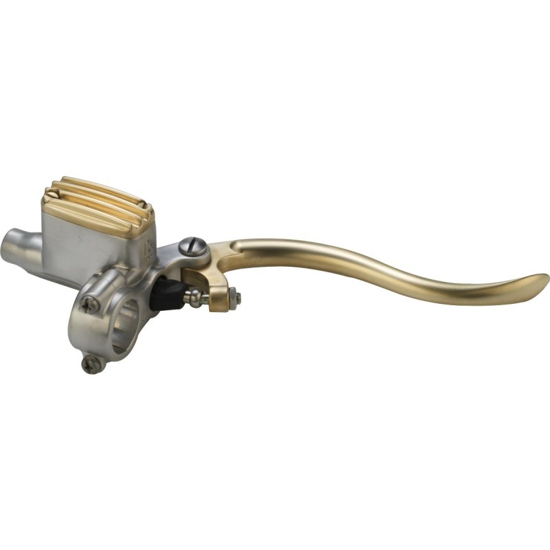 Deluxe Brake Master Cylinder Kit Brass Satin Lever and Master Cylinder Cover Aluminium Satin 12 mm Single Disc