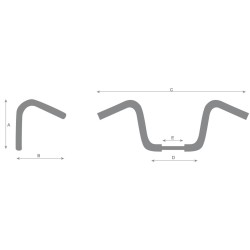 1" Square Handlebar Non-Dimpled 3-Hole Chrome