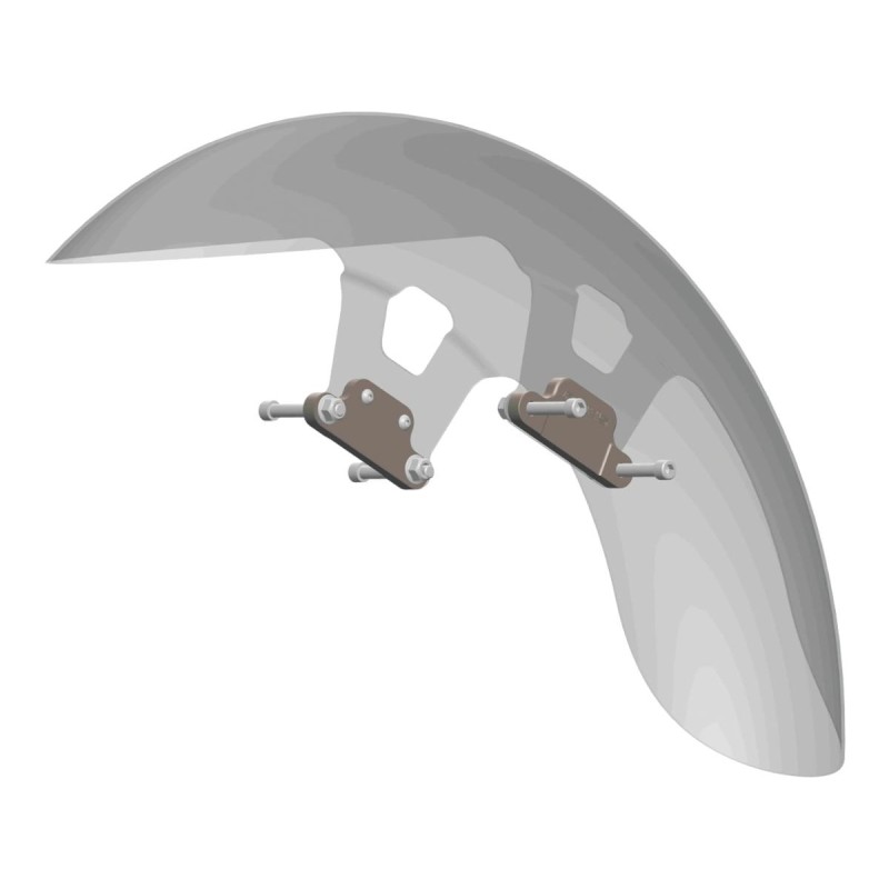 Street-Cut Touring 21" Steel Front Fender Raw