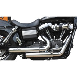 Top Chopp Staggered Exhaust System , Without Heat Shield, Polished Smooth End Cap, Black 2,5"