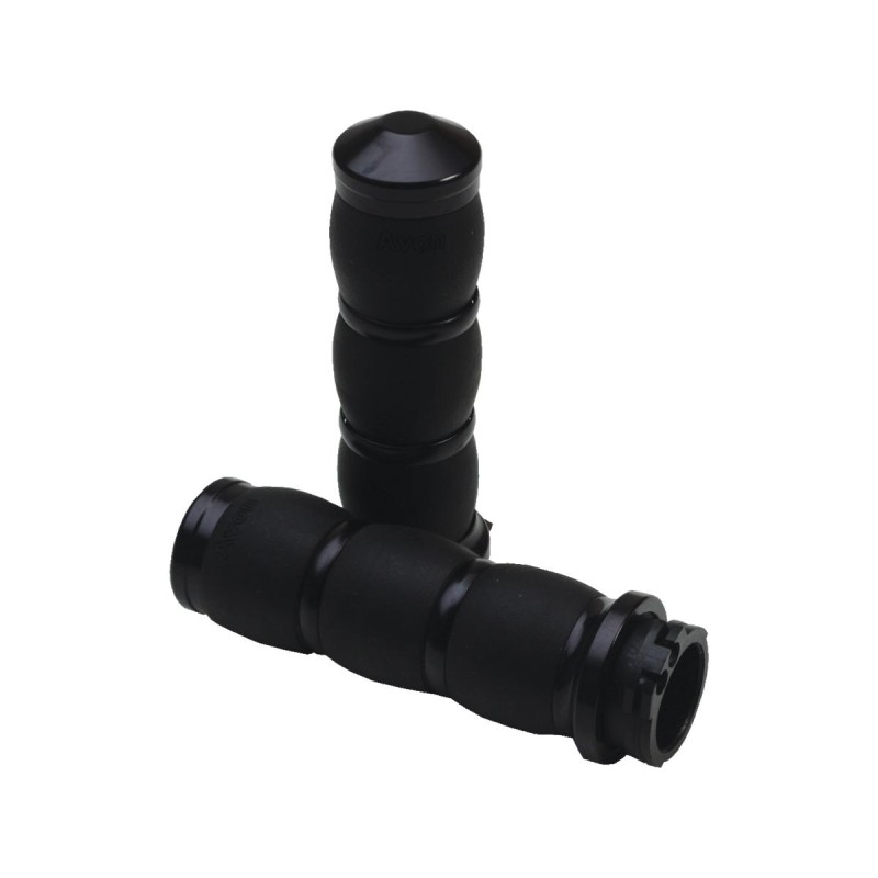 Air Cushion Velvet Air Grips Black Anodized 1" Throttle Cables